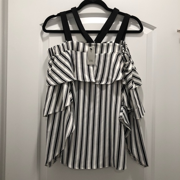 River Island Striped Bardot Top Size Us 2 - Picture 8 of 8